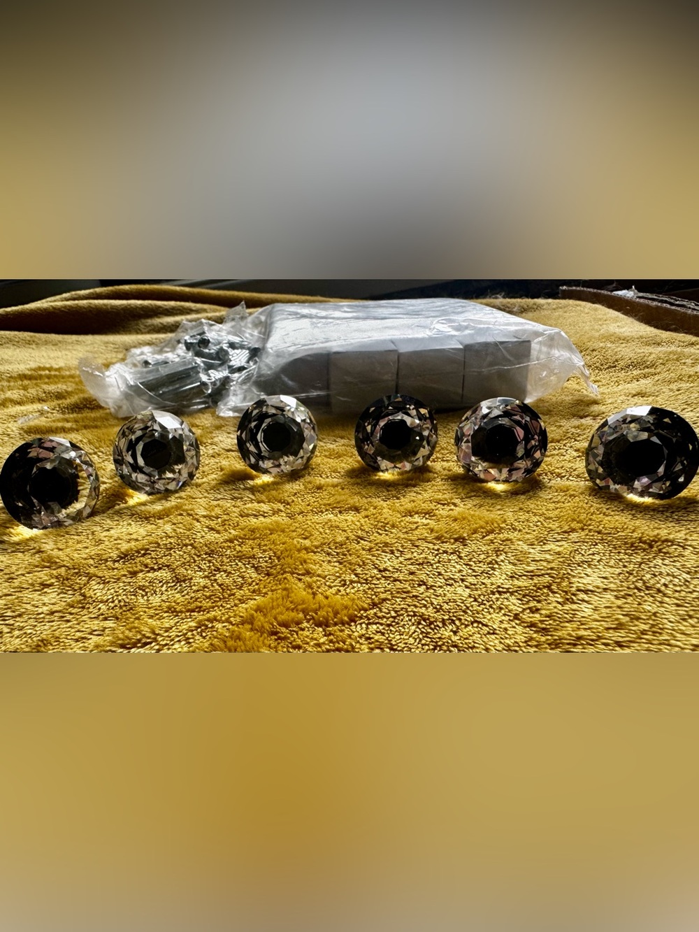 Crystal Ball cabinet drawer hardware - Black Accent.